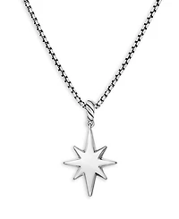 Sterling Silver Cable Collectibles® North Star Pendant Necklace with Diamonds, 17"