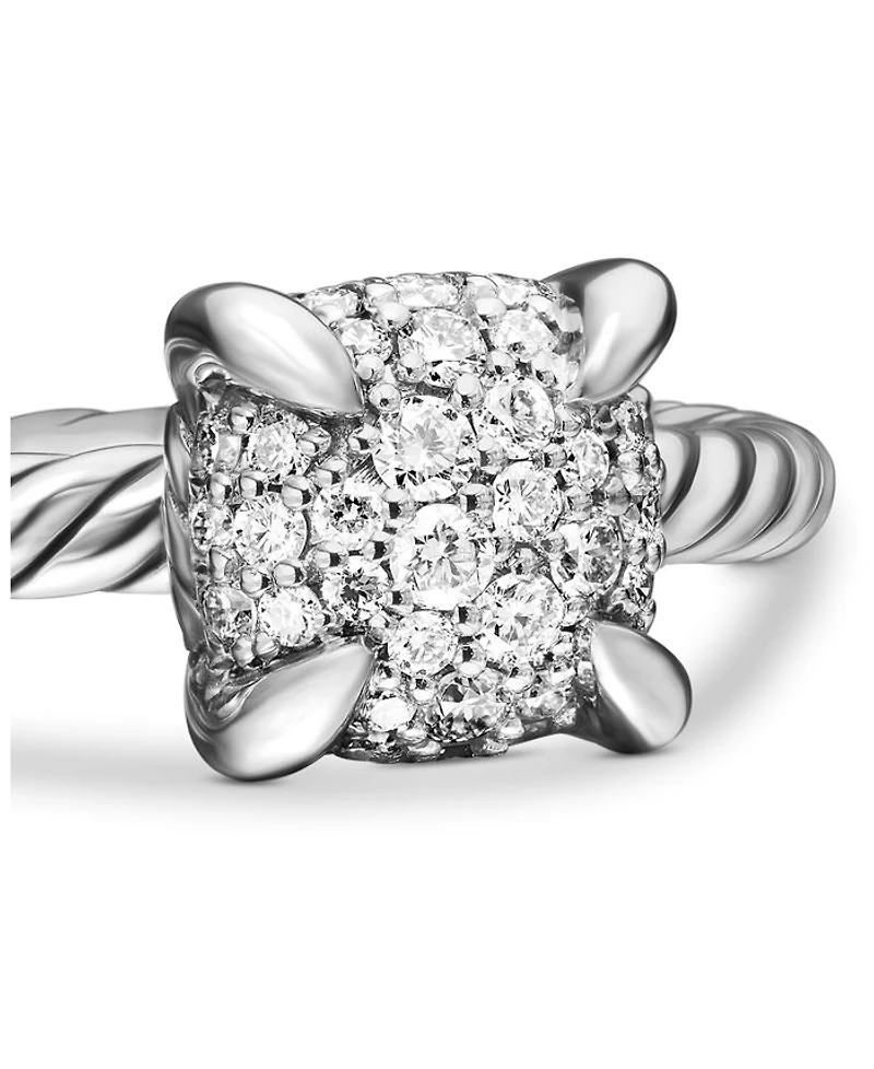 Sterling Silver Petite Châtelaine® Diamond Pavé Cable Ring