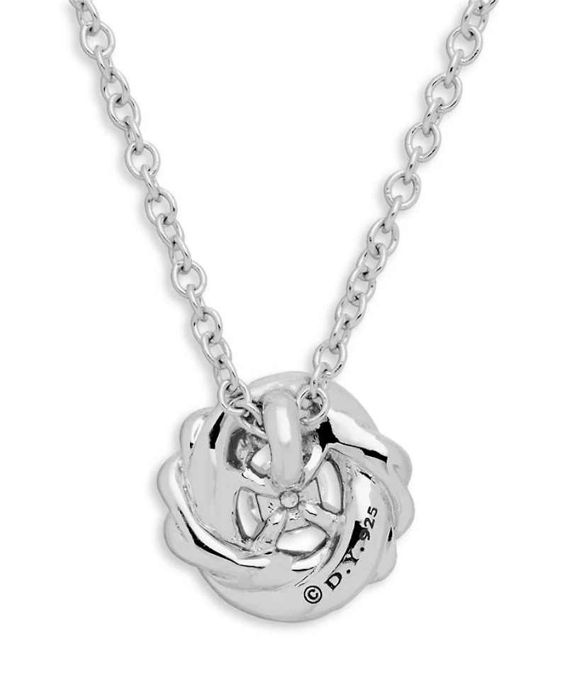 Sterling Silver Petite Infinity Pendant Necklace with Diamonds, 17"