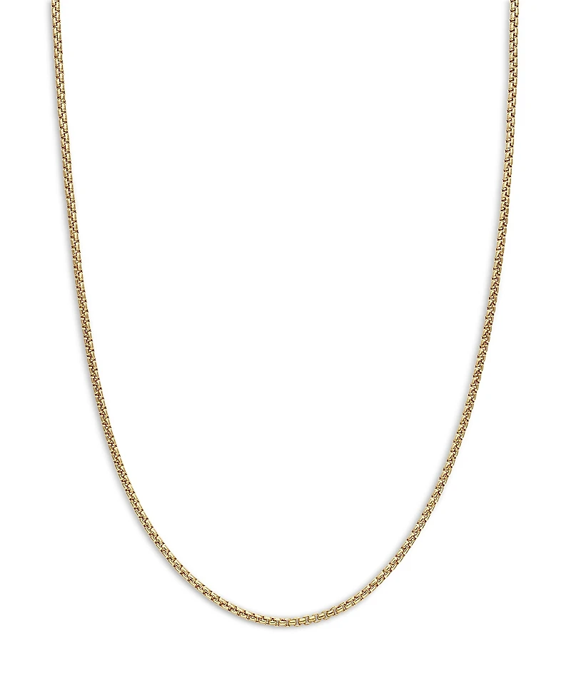 David Yurman 18K Yellow Gold Hollow Box Chain Necklace 16, 1.7mm