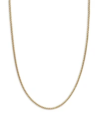 David Yurman 18K Yellow Gold Hollow Box Chain Necklace 16, 1.7mm
