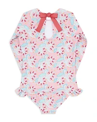 Girls' Bluebells Long Sleeve One Piece Rash Guard Swimsuit - Baby, Little Kid, Big Kid