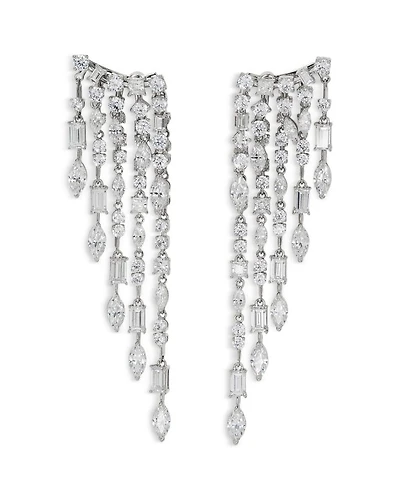 Cabaret Cubic Zirconia Mixed Cut Fringe Drop Earrings - Exclusive