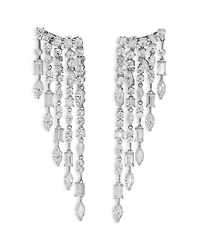 Cabaret Cubic Zirconia Mixed Cut Fringe Drop Earrings - Exclusive