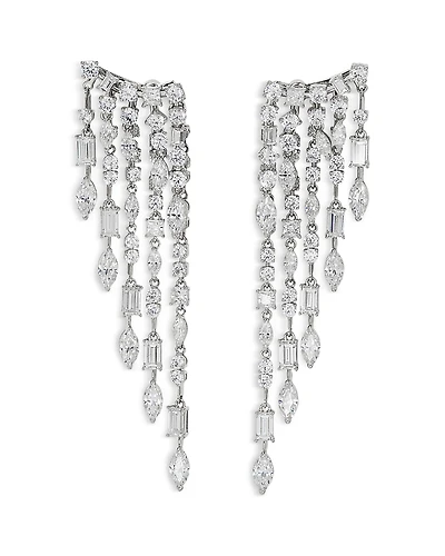Nadri Cabaret Cubic Zirconia Mixed Cut Fringe Drop Earrings - Exclusive