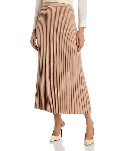 Ribbed Soft Knit Midi A Line Skirt - Heritage Fit