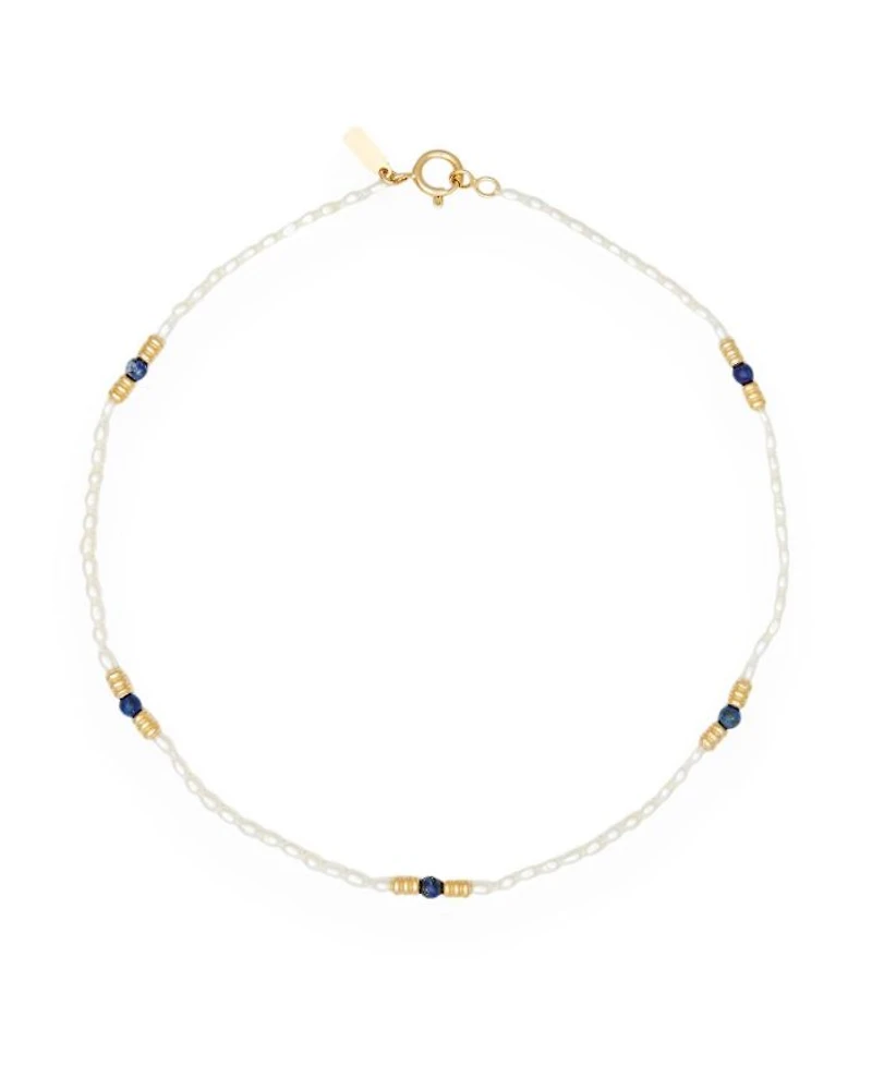 Olivia Lapiz & Pearl Necklace