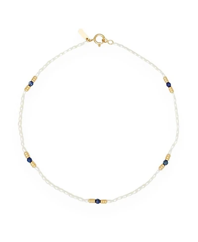 Olivia Lapiz & Pearl Necklace