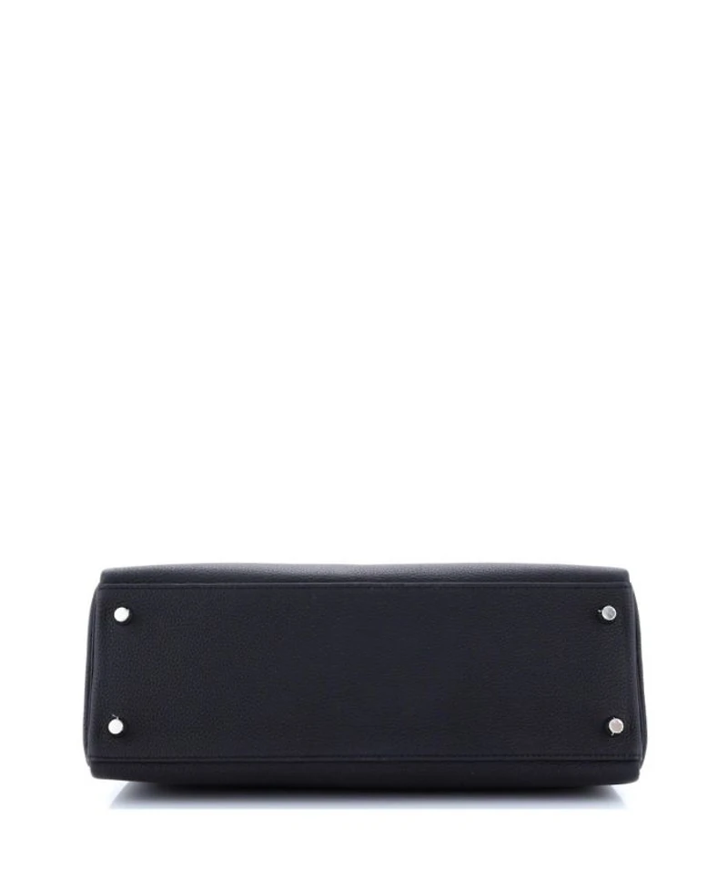 Kelly Handbag Black Togo with Palladium Hardware