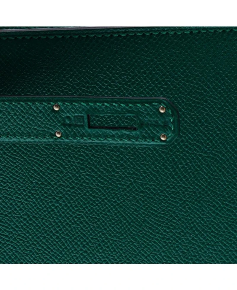 Kelly 32 Handbag Green Epsom with Palladium Hardware