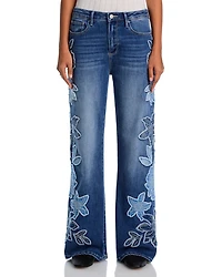 Charlee x Denim Patch Wide Legs Jeans Medium Wash
