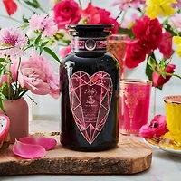 Pink Tourmaline Organic Dragon Fruit Hibiscus White Tea for Women's Health in Violet Glass Apothecary Jar, 6 oz.