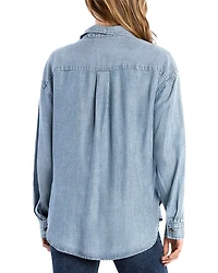 Indigo Half Button Shirt