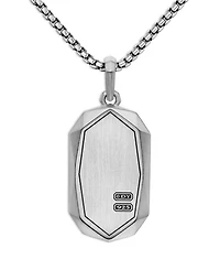 Men's Torqued Faceted Amulet in Sterling Silver with Diamonds