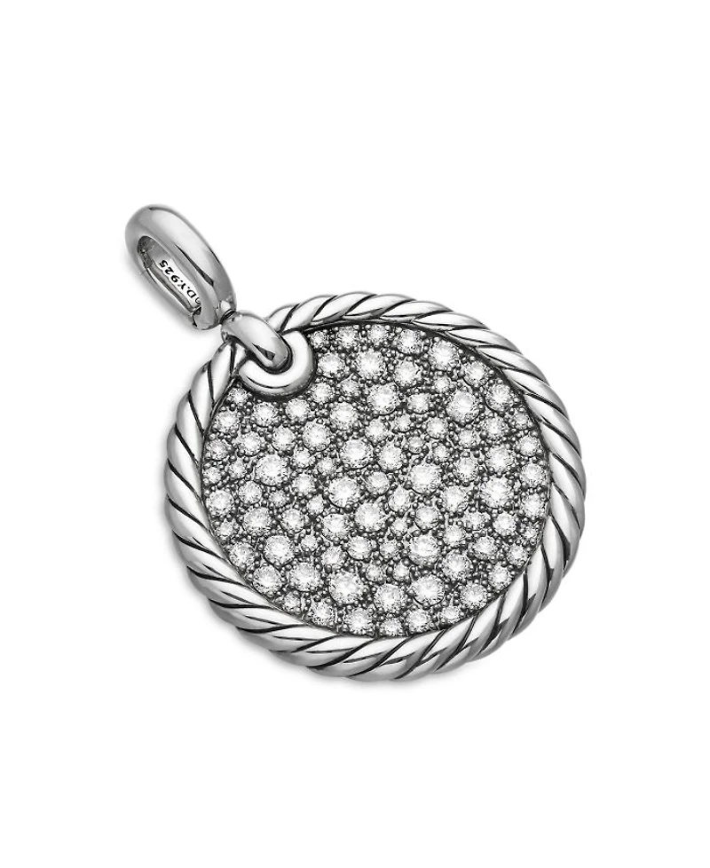 Sterling Silver Elements® Diamond Pavé Disc Pendant