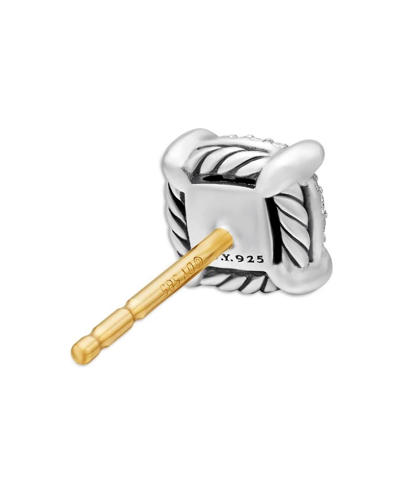 Sterling Silver Petite Chatelaine® Diamond Pavé Stud Earrings