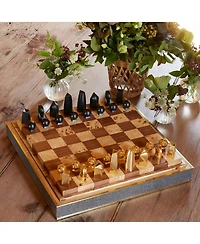 Faux Shagreen Chess Set