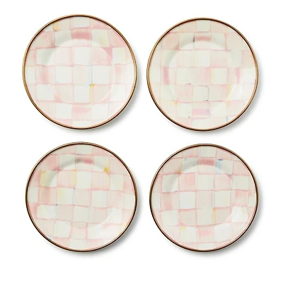 Rosy Check Appetizer Plates, Set of 4