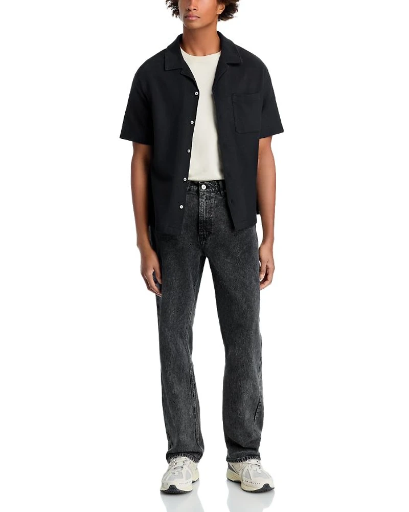 Men's Jacquard Short Sleeve Camp Shirt