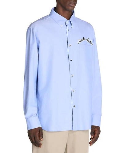 Cotton Embroidered Logo Button Down Shirt