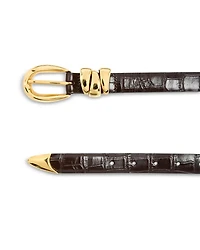 Women's Triple Keeper Snake Embossed Leather Belt