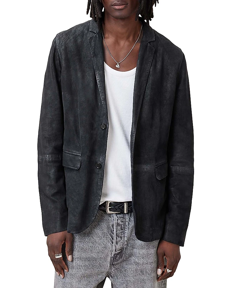 Allsaints Monet Waxed Suede Regular Fit Blazer