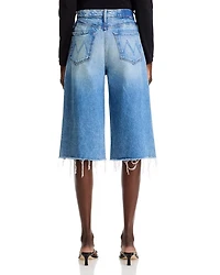 The Whole Fray Denim Culotte Shorts Wipeout
