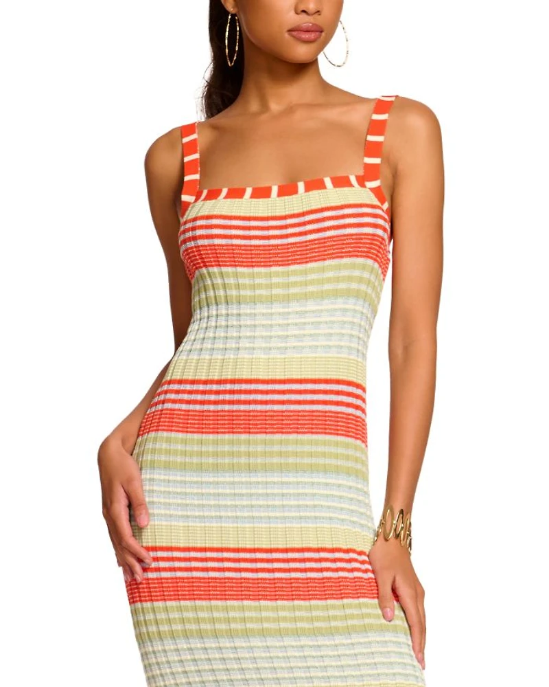 Cheval Striped Square Neck Dress