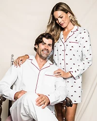 Brushed Cotton Twill Piped Pajama Set