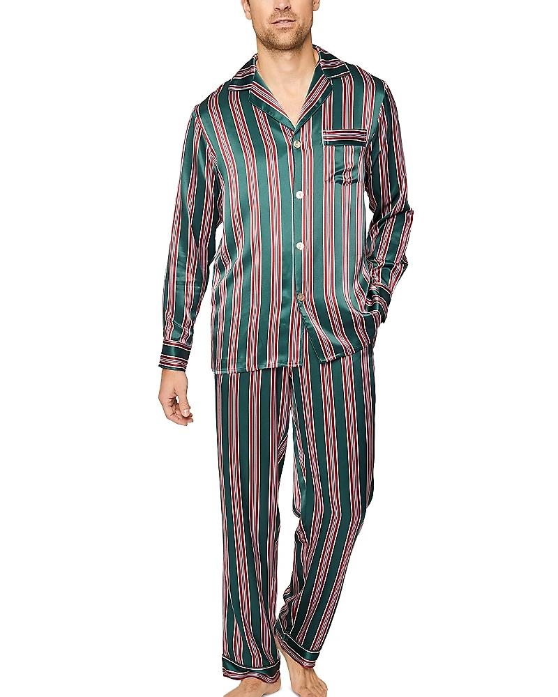 Petite Plume Lancaster Silk Stripe Pajama Set