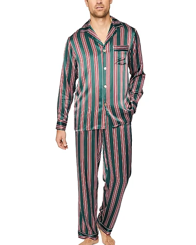 Petite Plume Lancaster Silk Stripe Pajama Set