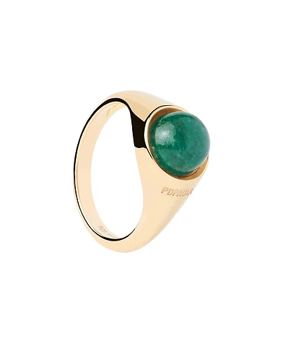 Pdpaola Women's Aventurine Moon Ring