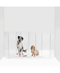 Clear Freestanding Pet Gate Zig Zag