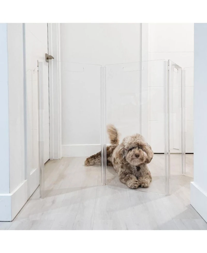 Clear Freestanding Pet Gate Zig Zag