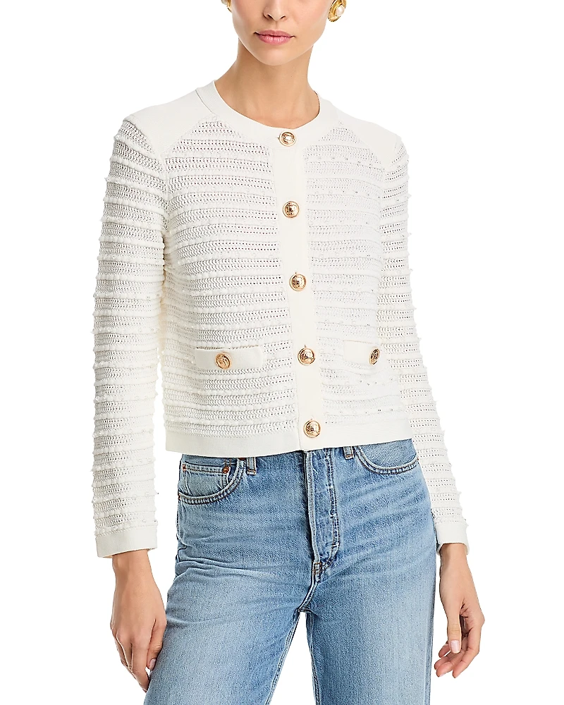 Milly Beaded Textured Cardigan Jacket
