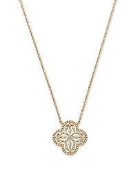 Bloomingdale's Fine Collection Diamond Clover Pendant Necklace