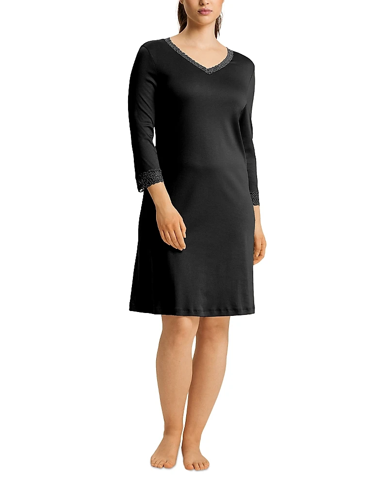 Hanro Moments Cotton Lace trim Nightgown