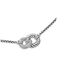 Belmont Double Link Necklace with Diamonds
