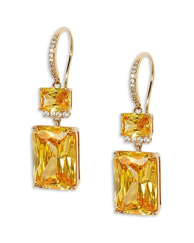 Nadri Macaron Cubic Zirconia Double Drop Earrings