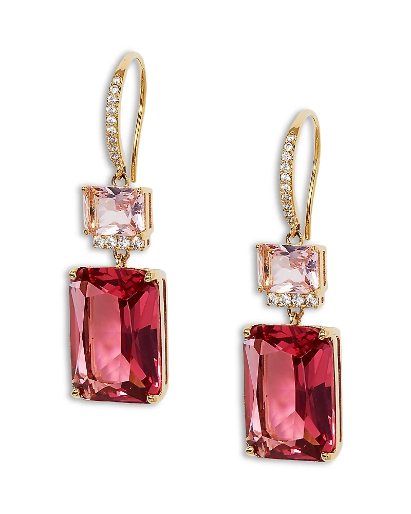 Nadri Macaron Cubic Zirconia Double Drop Earrings