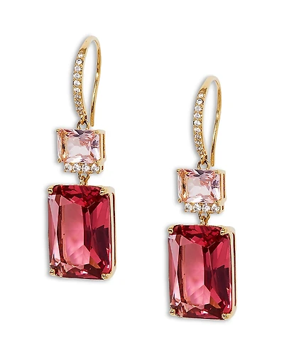 Nadri Macaron Cubic Zirconia Double Drop Earrings