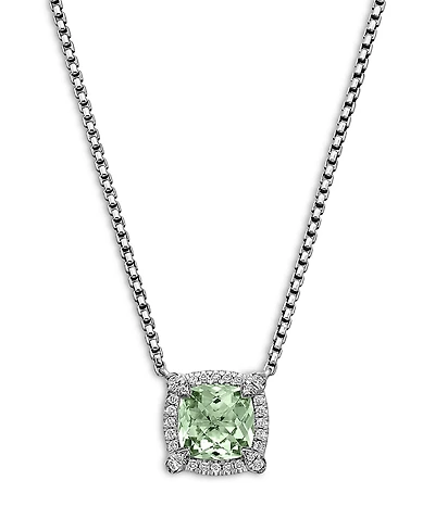 David Yurman Sterling Silver Chatelaine Prasiolite & Diamond Pendant Necklace, 18 - Exclusive