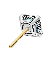 Sterling Silver Chateline Gemstones & Diamond Stud Earrings - Exclusive