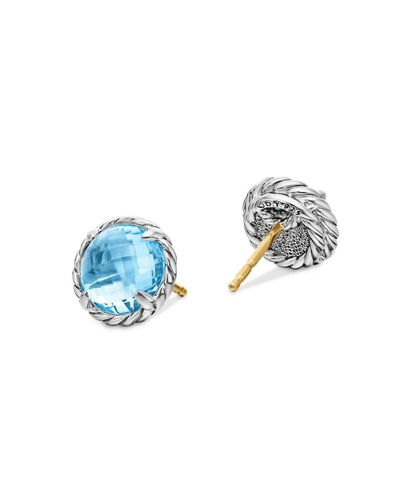 Châtelaine Earrings with Blue Topaz