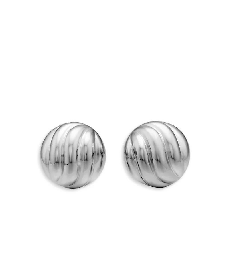 Sculpted Cable Earrings, 8mm