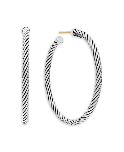 Medium Cable Hoop Earrings