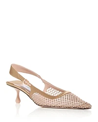 Jimmy Choo Women's Amel 50 Embellished Slingback Kitten Heel Pumps