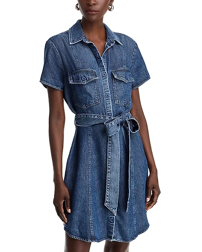 Bella Dahl Short Sleeve Seamed Shirt Dress