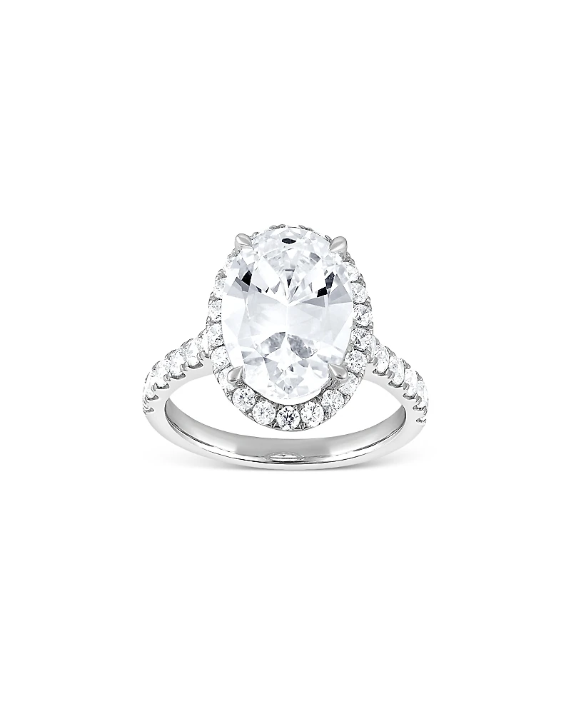 Bloomingdale's Fine Collection Lab Grown Diamond Oval & Round Cut Halo Engagement Ring