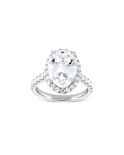 Bloomingdale's Fine Collection Lab Grown Diamond Oval & Round Cut Halo Engagement Ring